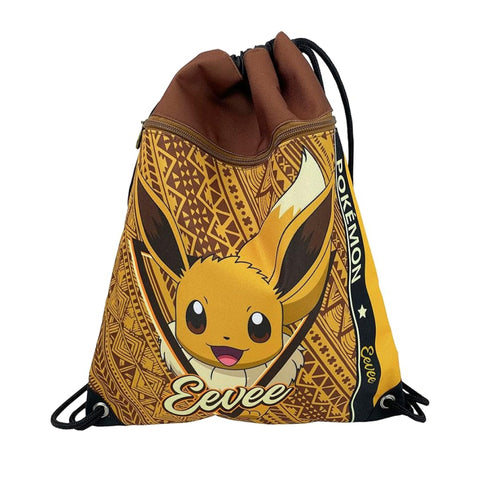 CYPBRANDS Unisex Kid's Cyp Brands-Pokémon Backpack Sack-Eeve, Brown, Estandár