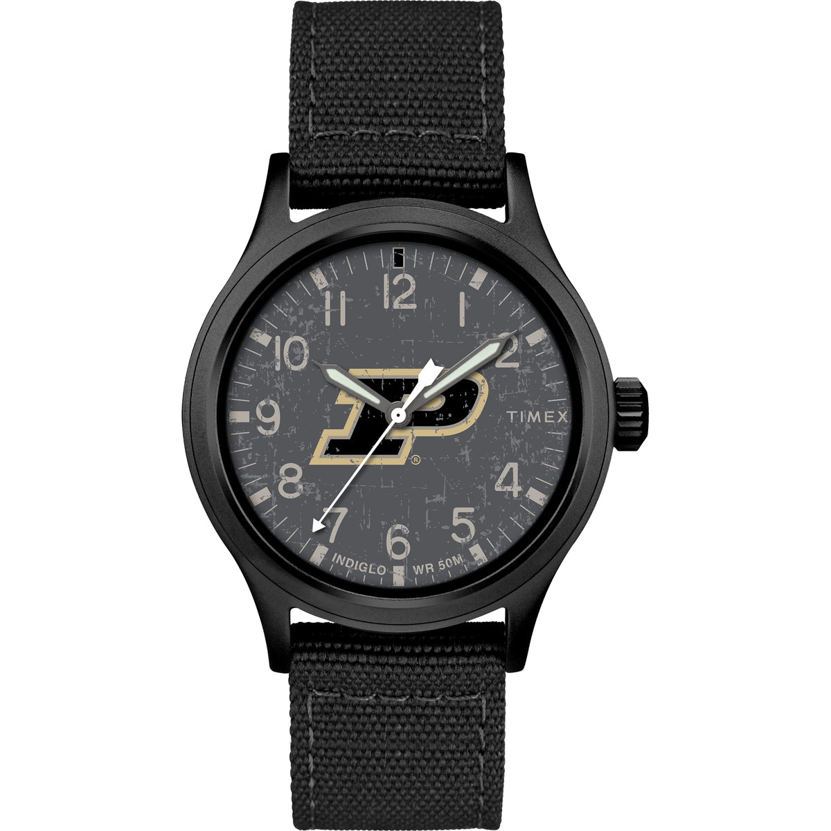 Timex Tribute Men's Collegiate Scout 40mm Watch - Purdue Boilermakers with Black Fabric Strap
