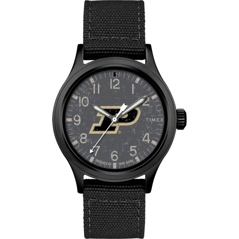 Timex Tribute Men's Collegiate Scout 40mm Watch - Purdue Boilermakers with Black Fabric Strap