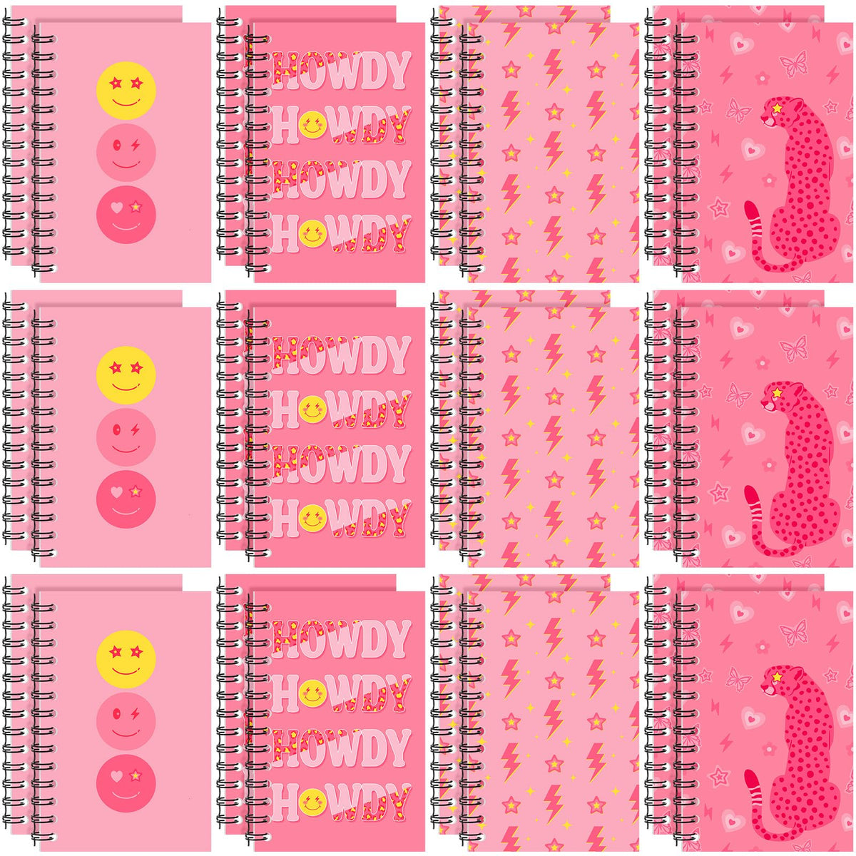 Crtiin 24 Pcs Mini Preppy Notebook Bulk Pink Diary Journal Notebooks with Lined Spiral Notebooks Preppy Travel Notebook Small Pocket Notepads Office Preppy Supplies, 3.15 x 4.92 Inch