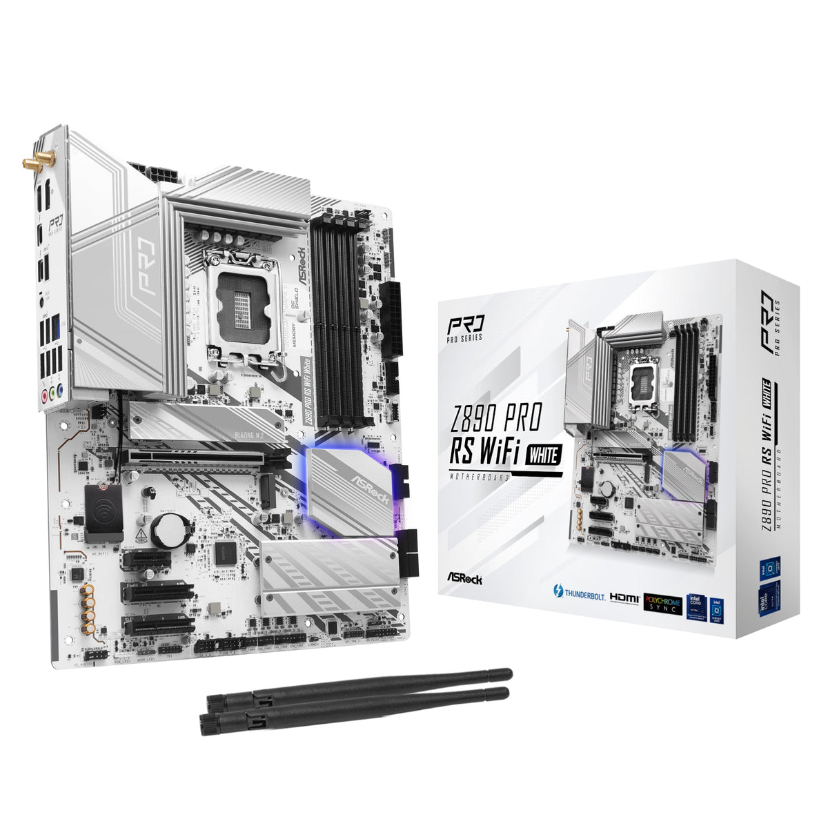 ASRock Z890 Pro RS WiFi White ATX Motherboard for Intel LGA1851 CPUs