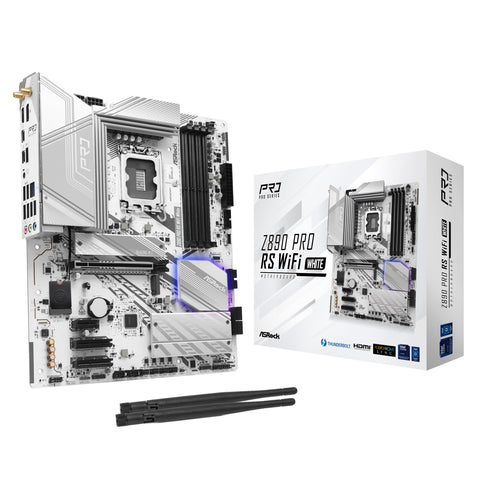 ASRock Z890 Pro RS WiFi White ATX Motherboard for Intel LGA1851 CPUs