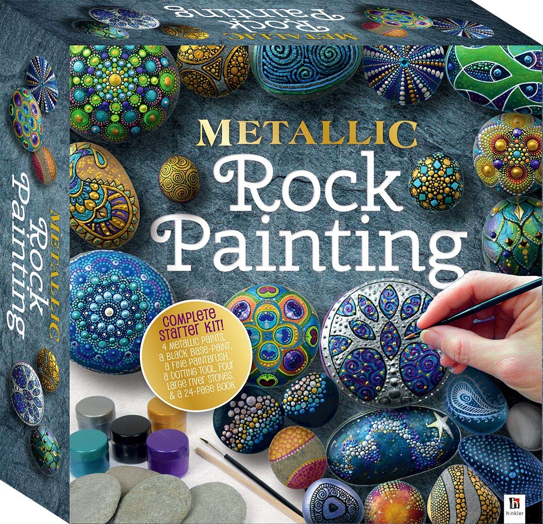 Hinkler - Metallic Rock Painting - Rock Painting Complete Starter Kit - Arts and Crafts for Everyone - Gift for Art Lovers - Includes Rocks, Metallic Paint and More [Paperback] Pty Ltd