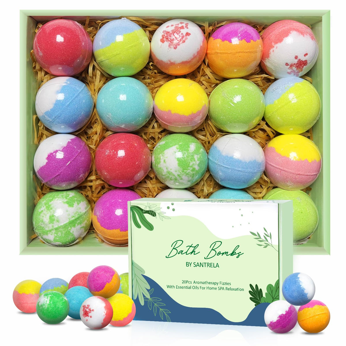Bath Bombs for Women Gift Set, 20 Organic Bath Bombs with Essential Oil, Lavender Handmade SPA Bubble Bath Bombs for Relaxing, Gift for Her/Him, Girls, Wife, Mother, ValentineÃƒÆ’Ã‚Â¢ÃƒÂ¢Ã¢â‚¬Å¡Ã‚Â¬ÃƒÂ¢Ã¢â‚¬Å¾Ã‚Â¢s Day, Birthday