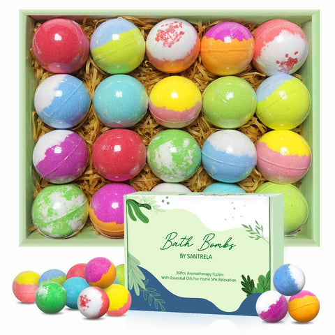 Bath Bombs for Women Gift Set, 20 Organic Bath Bombs with Essential Oil, Lavender Handmade SPA Bubble Bath Bombs for Relaxing, Gift for Her/Him, Girls, Wife, Mother, ValentineÃƒÆ’Ã‚Â¢ÃƒÂ¢Ã¢â‚¬Å¡Ã‚Â¬ÃƒÂ¢Ã¢â‚¬Å¾Ã‚Â¢s Day, Birthday