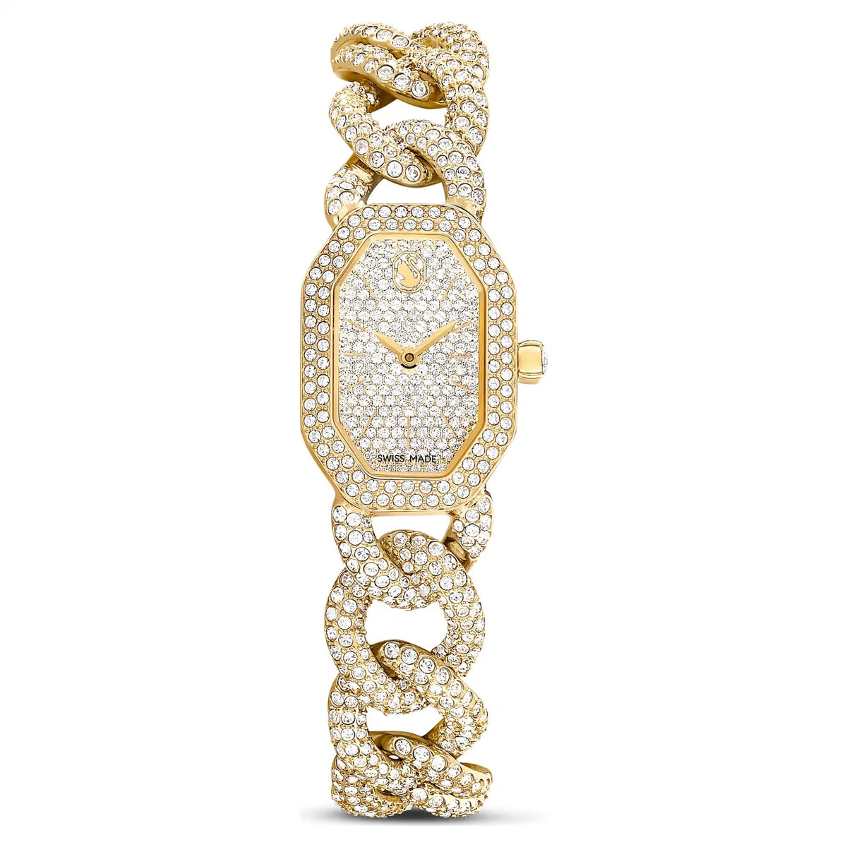 Swarovski Dextera Chain Watch Swiss Made, Crystal Bracelet, Gold Tone, Gold-Tone Finish 5668854, Gold