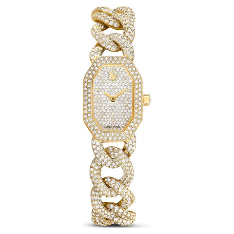 Swarovski Dextera Chain Watch Swiss Made, Crystal Bracelet, Gold Tone, Gold-Tone Finish 5668854, Gold