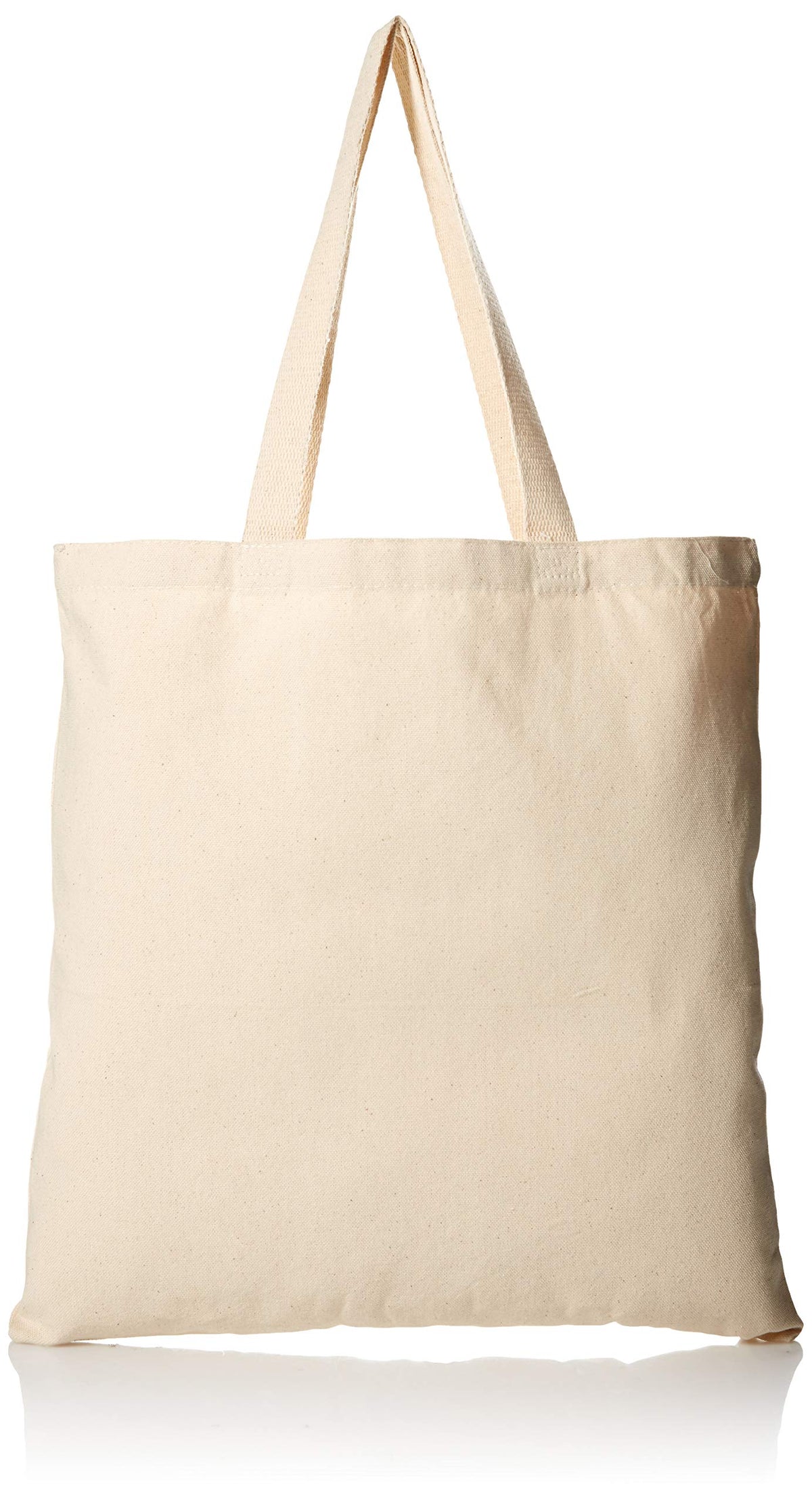 (12 Pack) 1 Dozen - Heavy Cotton Canvas Tote Bag (Natural)