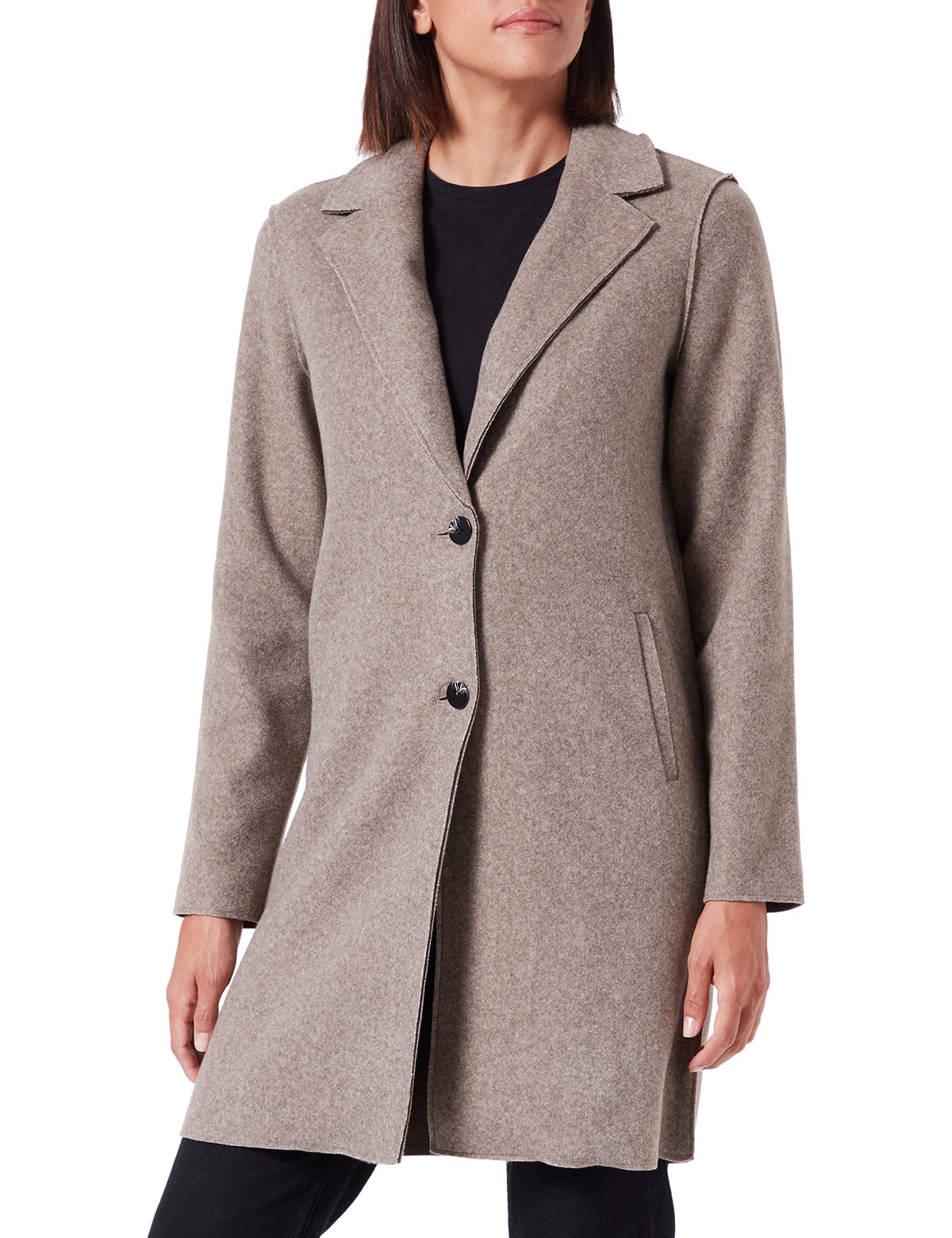ONLY Women's Onlcarrie Bonded Coat OTW Noos, Caribou Melange, S