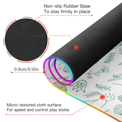 Dragonfly Wireless Charging Mouse Pad for Mobile Phone Extra Large Gaming Mousepad with 13 Lighting Modes Mouse Mat for Gaming MacBook PC Laptop Desk Office Home