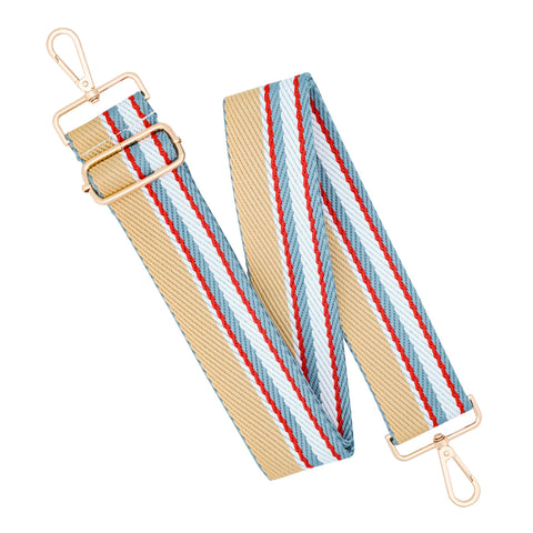 chushui 2 Inch Woven Stripe Purse Straps,Replacement Crossbody Wide Shoulder Adjustable Strap for Bag Handbags,Khaki