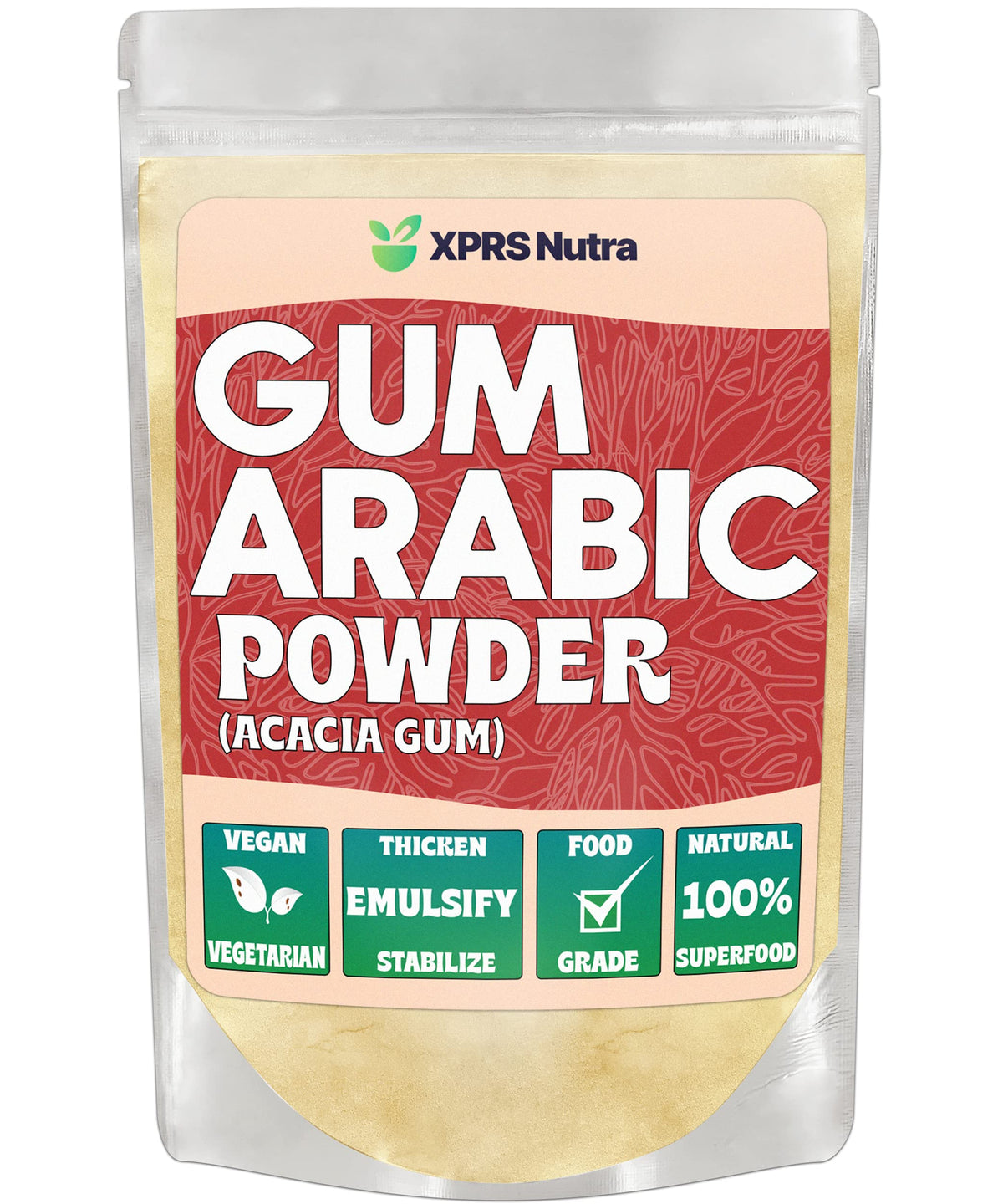XPRS Nutra Gum Arabic Powder, Premium Acacia Gum Powder, Gum Arabic for Watercolor Paint. Food Grade, Powdered Gum Powder Arabic Gum or Acacia Fiber is Great for Baking and Making Ice Cream Chalk