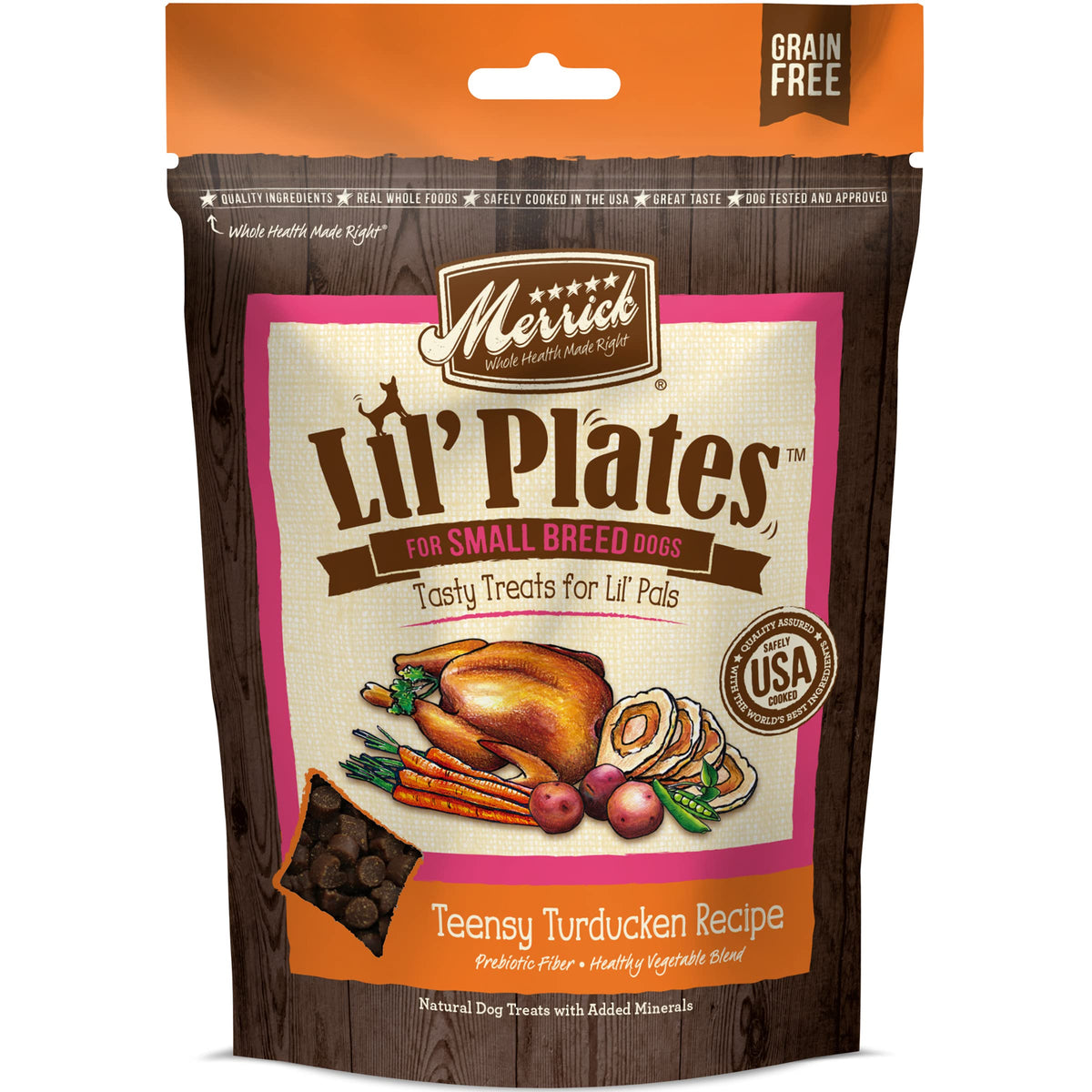 Merrick LilÃƒÆ’Ã†â€™Ãƒâ€šÃ‚Â¢ÃƒÆ’Ã‚Â¢ÃƒÂ¢Ã¢â€šÂ¬Ã…Â¡Ãƒâ€šÃ‚Â¬ÃƒÆ’Ã‚Â¢ÃƒÂ¢Ã¢â€šÂ¬Ã…Â¾Ãƒâ€šÃ‚Â¢ Plates Grain Free Small Dog Treats, Natural Training Treats For Small Dogs, Teensy Turducken