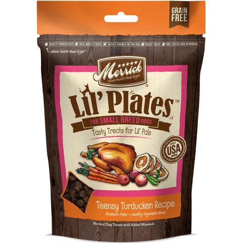 Merrick LilÃƒÆ’Ã†â€™Ãƒâ€šÃ‚Â¢ÃƒÆ’Ã‚Â¢ÃƒÂ¢Ã¢â€šÂ¬Ã…Â¡Ãƒâ€šÃ‚Â¬ÃƒÆ’Ã‚Â¢ÃƒÂ¢Ã¢â€šÂ¬Ã…Â¾Ãƒâ€šÃ‚Â¢ Plates Grain Free Small Dog Treats, Natural Training Treats For Small Dogs, Teensy Turducken