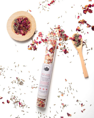 Bath Meditation Kits. (3 Themes) Includes Soaking Salts, Bath Petals, Crystals & Hidden Guided Meditation Scroll - Rise and Resonate (Self Love)