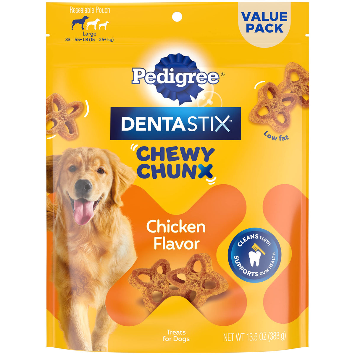 Pedigree DentaStix Chewy Chunx Dental Treats, Large Dog - 13.5 oz