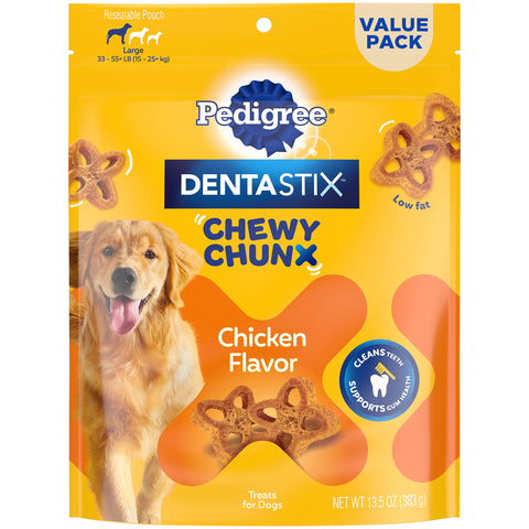 Pedigree DentaStix Chewy Chunx Dental Treats, Large Dog - 13.5 oz