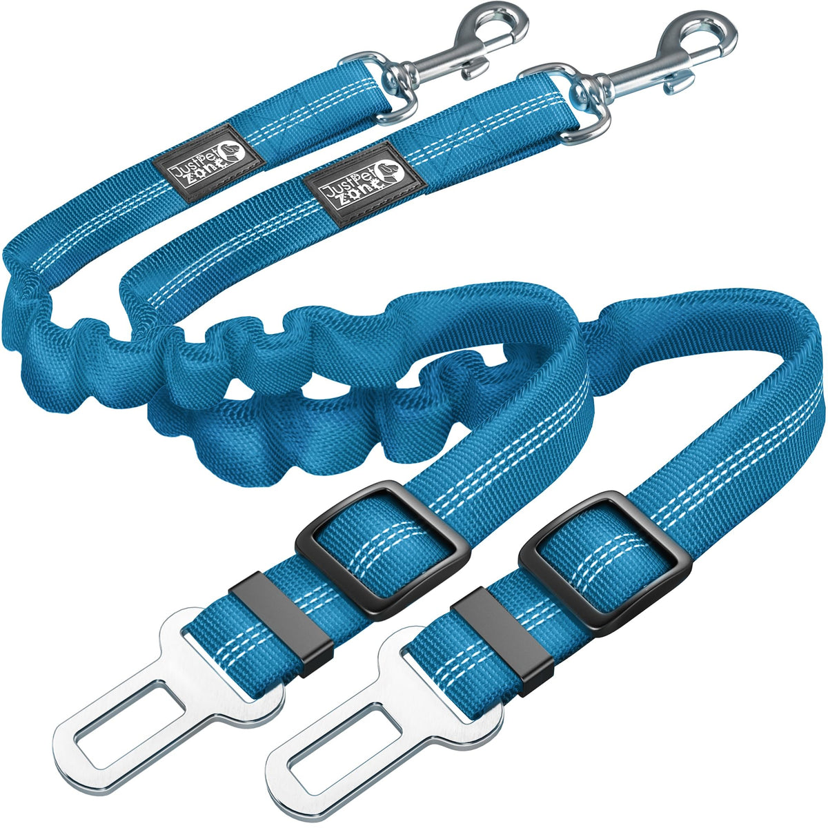 2 Pack Dog Seat Belt for Cars UK, Dog Car Harness, Heavy Duty, Double Layer, Elastic, Adjustable Safety Pet Seat Belt (Blue)