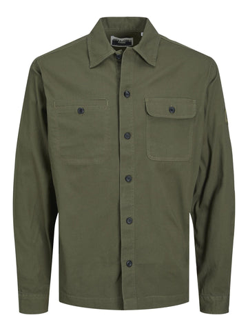 JACK & JONES Men's Jcoclassic Ben Overshirt Ls Relaxed Noos Polo Shirt, Olive Night, XL