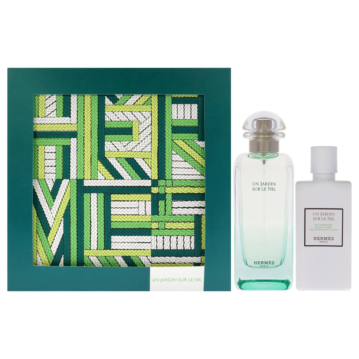 Hermes Un Jardin Sur Le Nil for Women - 2 Pc Gift Set 3.4oz EDT Spray, 2.7oz Body Lotion
