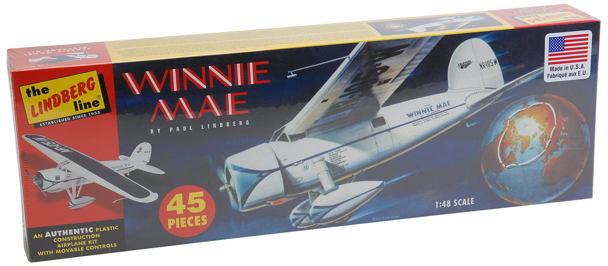 Lindberg Models 1:48 Scale Winnie Mae Airplane Model Kit