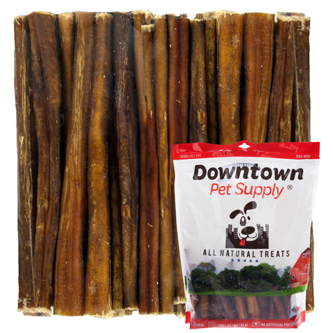 Downtown Pet Supply Bully Sticks for Dogs, Junior Size (6", 25-Pack) Rawhide Free Dog Chews Long Lasting Non-Splintering Pizzle Sticks - Low Odor Bully Sticks for Small Dogs