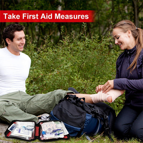 Travel-First Aid-Kit Car-Home 300PCS Survival-Kit Outdoor-Adventure - Small Portable Red Emergency Essential Sets Office Hiking Camping Business Public Must Have First Aid Gear Equipment 1st Aid