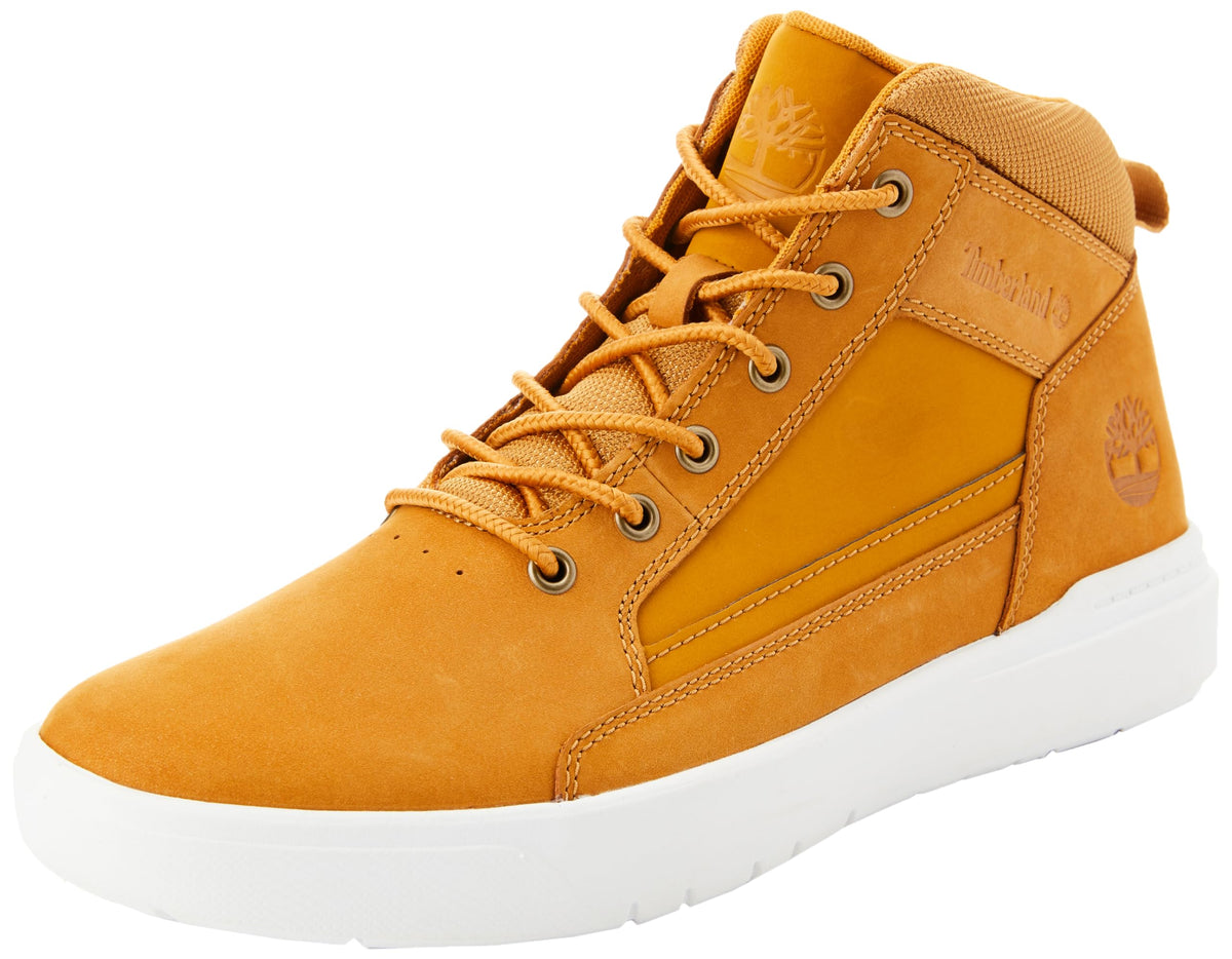 Timberland Men's Allston Mid Lace Up Sneaker, Wheat Nubuck, 8.5