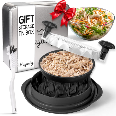 Mayushy Chicken Shredder - Chicken Breast Shredder Tool Twist, Anti Slip Kitchen Shredder Meat Shredder - Heat Resistant Chicken Shredder Tool, Dishwasher Friendly Chicken Grinder (black)