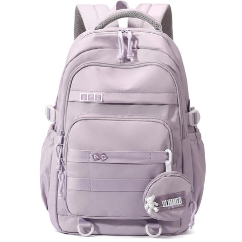 Armbq Kids Backpack for Girls Aesthetic School Backpack for Teen Girls Elementary Middle School Bookbag Purple Girls Back Pack