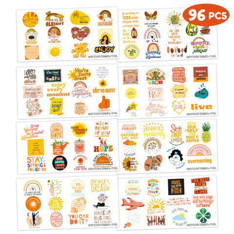 Generic Motivational Temporary Tattoos Quote Birthday Party Supplies Favors Decorations Super Cute 96PCS Fake Tattoos Stickers for Boys Girls School Classroom Rewards Gifts Ideal Halloween