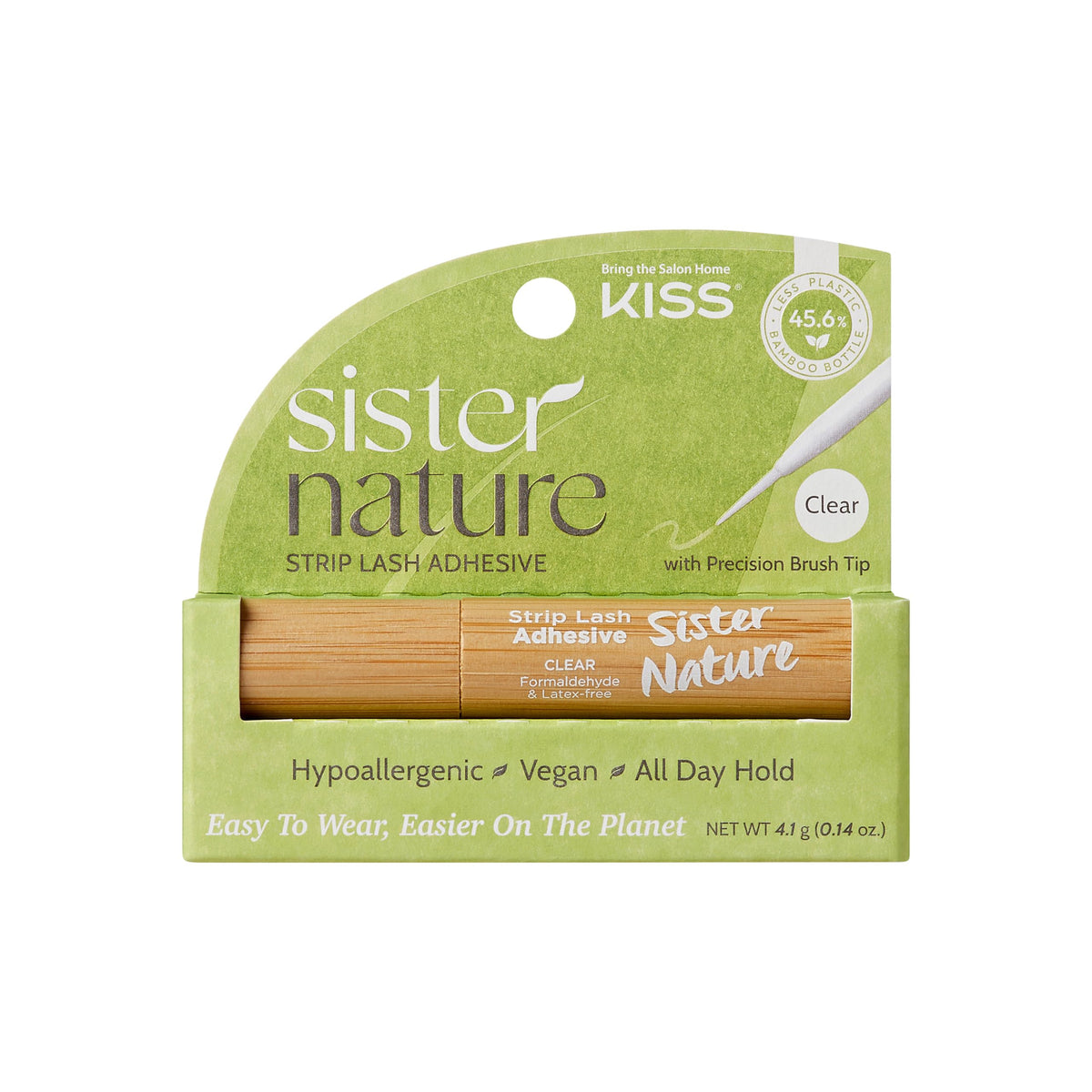KISS Sister Nature, Lash Glue, Strip Lash Adhesive, Clear, Includes 1 Lash Adhesive, Long Lasting Wear, Can Be Used with Strip Lashes and Lash Clusters