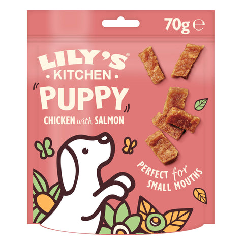 LilyÃƒÆ’Ã†â€™Ãƒâ€šÃ‚Â¢ÃƒÆ’Ã‚Â¢ÃƒÂ¢Ã¢â€šÂ¬Ã…Â¡Ãƒâ€šÃ‚Â¬ÃƒÆ’Ã‚Â¢ÃƒÂ¢Ã¢â€šÂ¬Ã…Â¾Ãƒâ€šÃ‚Â¢s Kitchen Made with Natural Ingredients Puppy Dog Treats Packet Chicken Nibbles with Salmon Grain-Free Recipes (8 Packs x 70g)