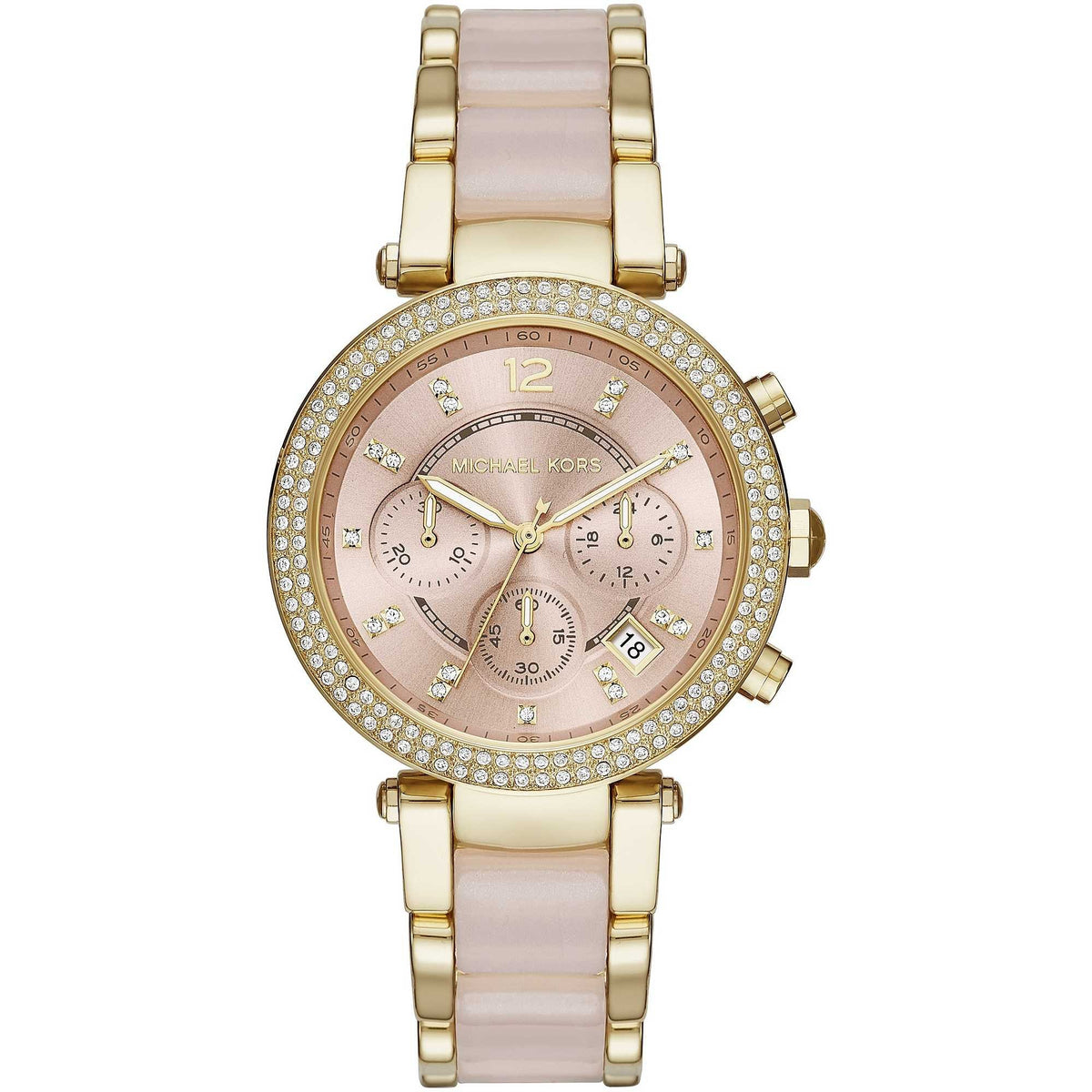 Michael Kors Women's 39.00mm Quartz Watch with Rose Analogue dial and Multicolour Strap MK6326