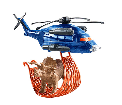 MATCHBOX JURASSIC WORLD DINO TRANSPORTERS TRICERA-COPTER Vehicle and figure