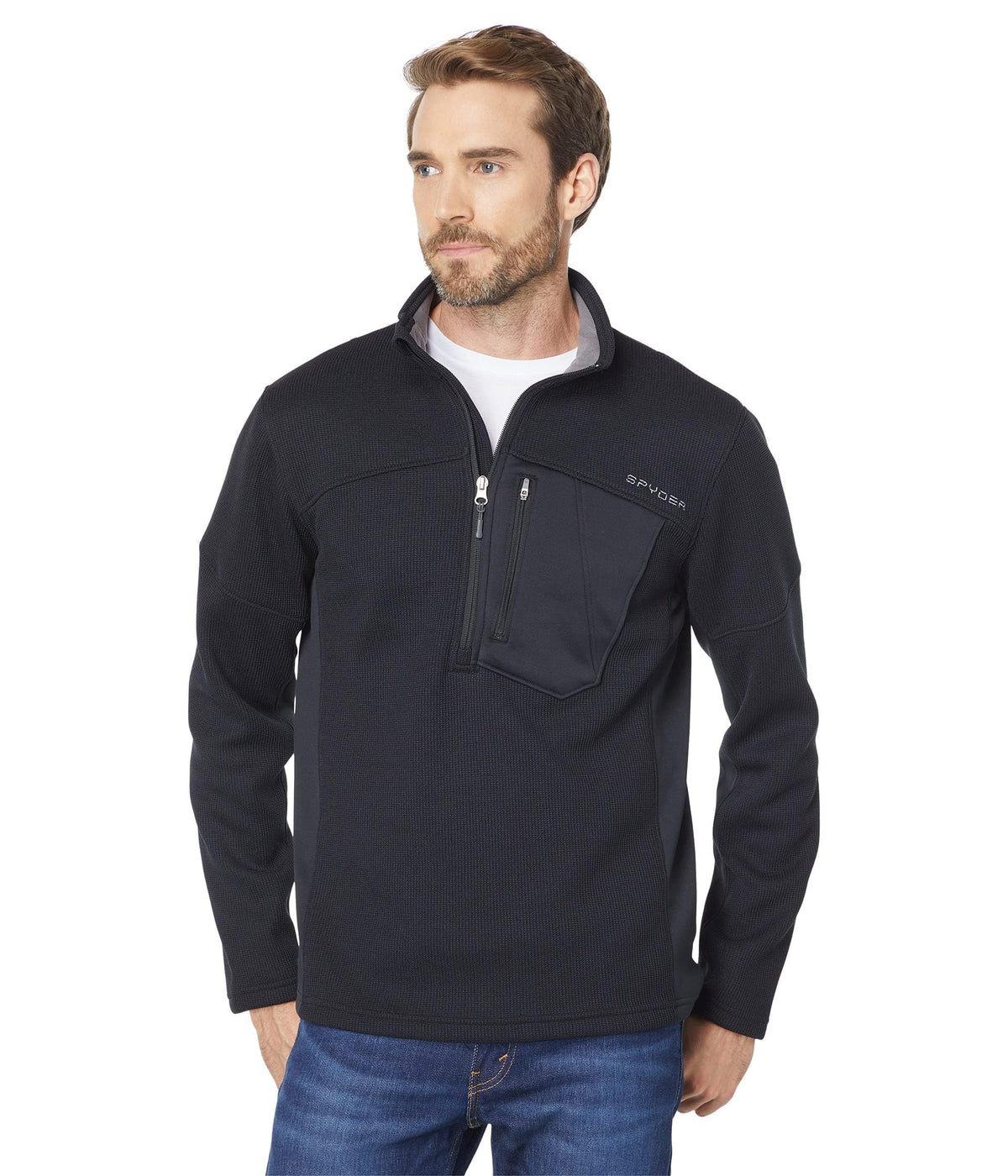 Spyder Active Sports Mens Bandit Half Zip, Black, X-Large