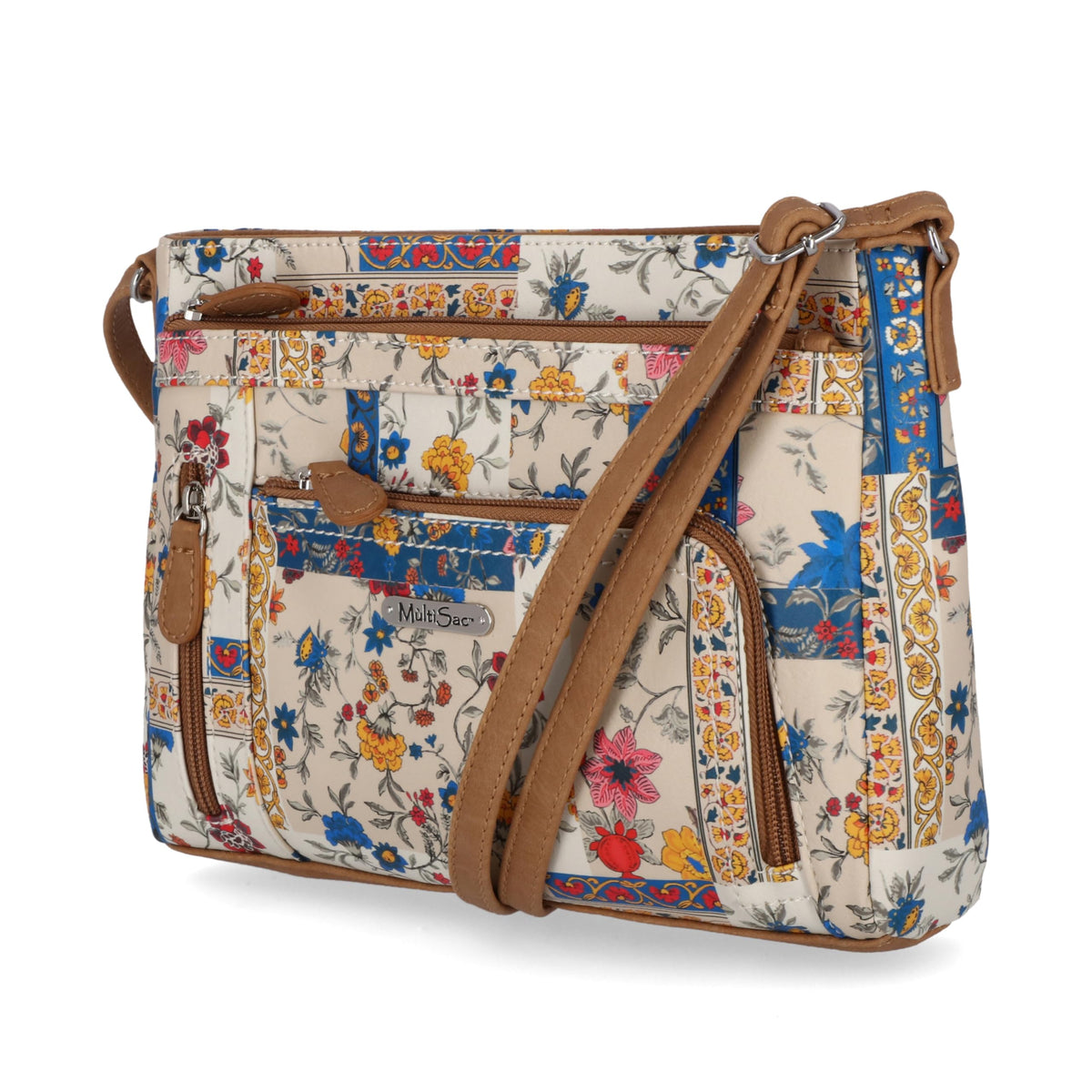MultiSac Women's Summerville East West Crossbody Bag Cross Body, Pretty Patches, One Size