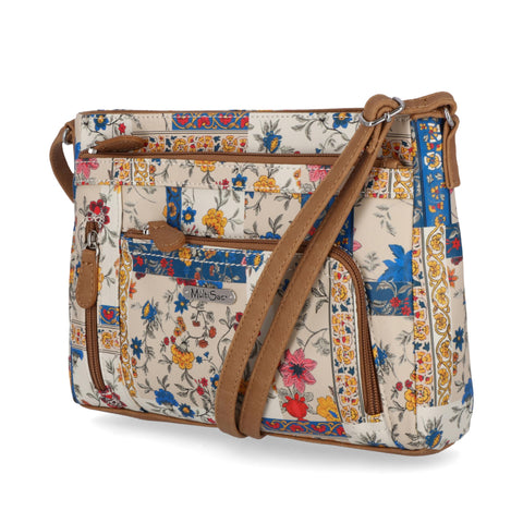 MultiSac Women's Summerville East West Crossbody Bag Cross Body, Pretty Patches, One Size