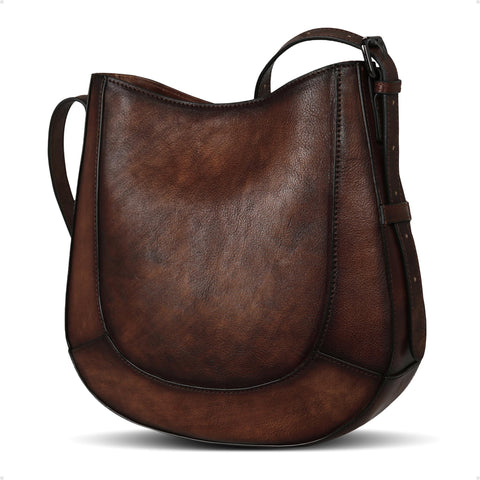 Iswee Leather Shoulder Bag for Women Trendy Purse Crossbody Bags Designer Handbag Stylish Everyday Bag, Coffee, 11.02(L)*10.82(H)*2.75(W)