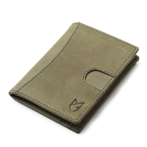 FOXHACKLE Slim Minimalist Credit Card Holder Front Pocket Leather Bifold RFID Blocking Wallet for Men & Women (Parrot Green)