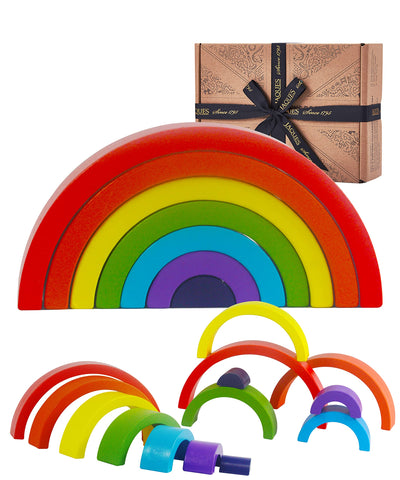 Jaques of London Montessori Toys for 1 Year Old | Rainbow Stacking Toys | Wooden Toys | Rainbow Toys | Wooden Rainbow Stacker for 1 and 2 Year Olds | Play Pioneers Since 1795