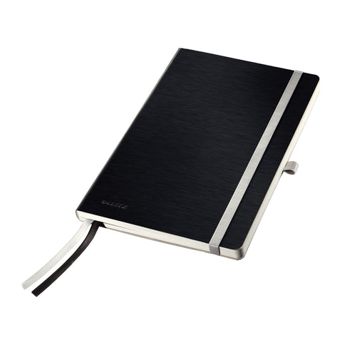 Leitz A5 Soft Cover Notebook, Satin Black (80 Sheets Ruled, with 2 Bookmarks, 100 gsm Ivory Paper, Style Range)