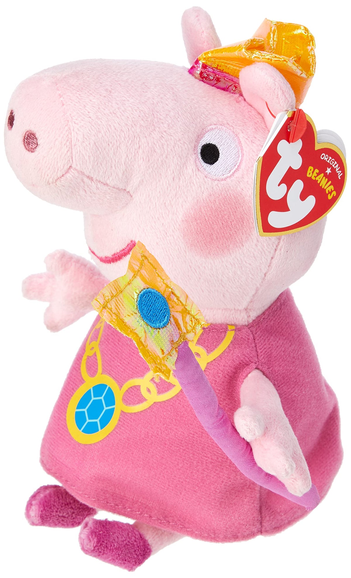 Peppa Pig Princess Peppa Beanie Baby, plush toys (Approximately 7" tall)