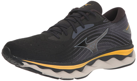 Mizuno Men's Wave Sky 6 Running Shoe, Black/Tradewinds, 12