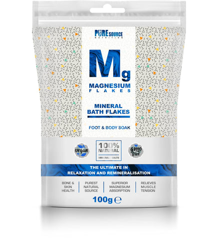 Magnesium Flakes 100g Foot Body Bath Soak Mineral Bath Flakes for Bath Dead Sea Salt Chloride Salts - Vegan - GMO Free - Gluten Free by PSN