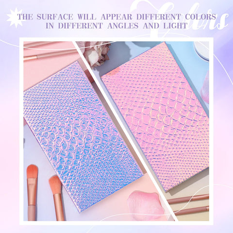 Dansib 2 Pieces Magnetic Palette Mermaid Empty Palette with Mirror and 36 Pcs Adhesive Metal Empty Palette Stickers Large Mermaid Makeup Empty Palette for Eyeshadow Lipstick Blush Powder