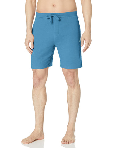 BOSS Waffle Contrast Logo Lounge Shorts Cerulean Blue