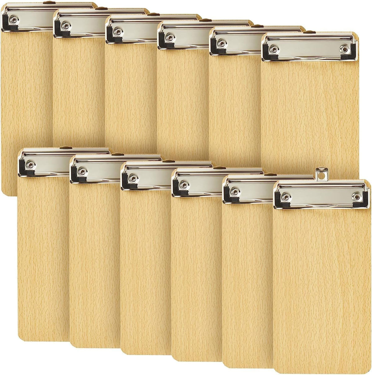 XSOURCE Wood Check Presenters for Restaurants(8"X 4") Pocket Sized Notepads,Mini Clipboards A6,Small Wooden Office Memo Clipboards,Card and Receipt Holder for Restaurant (Light Wooden Pack of 12)