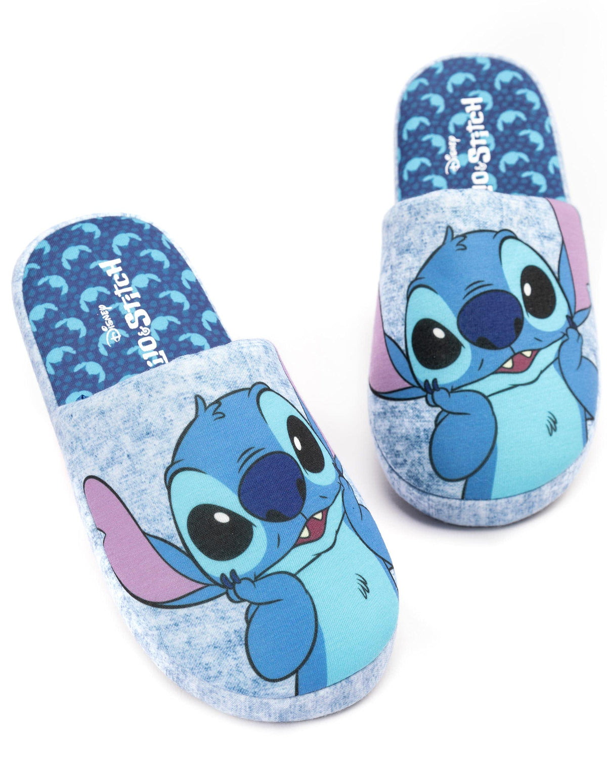 Disney Lilo and Stitch Slippers Womens Ladies Slip On Blue House Loafers 9/10 US
