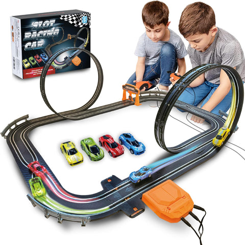 Atlasonix Slot Car Race Tracks Sets - Slot Cars, Race Tracks & Accessories Electric Race Car Track, Dual Electric Race Track, Electric Race Car Track Set for Girls & Boys Age 5 Years+